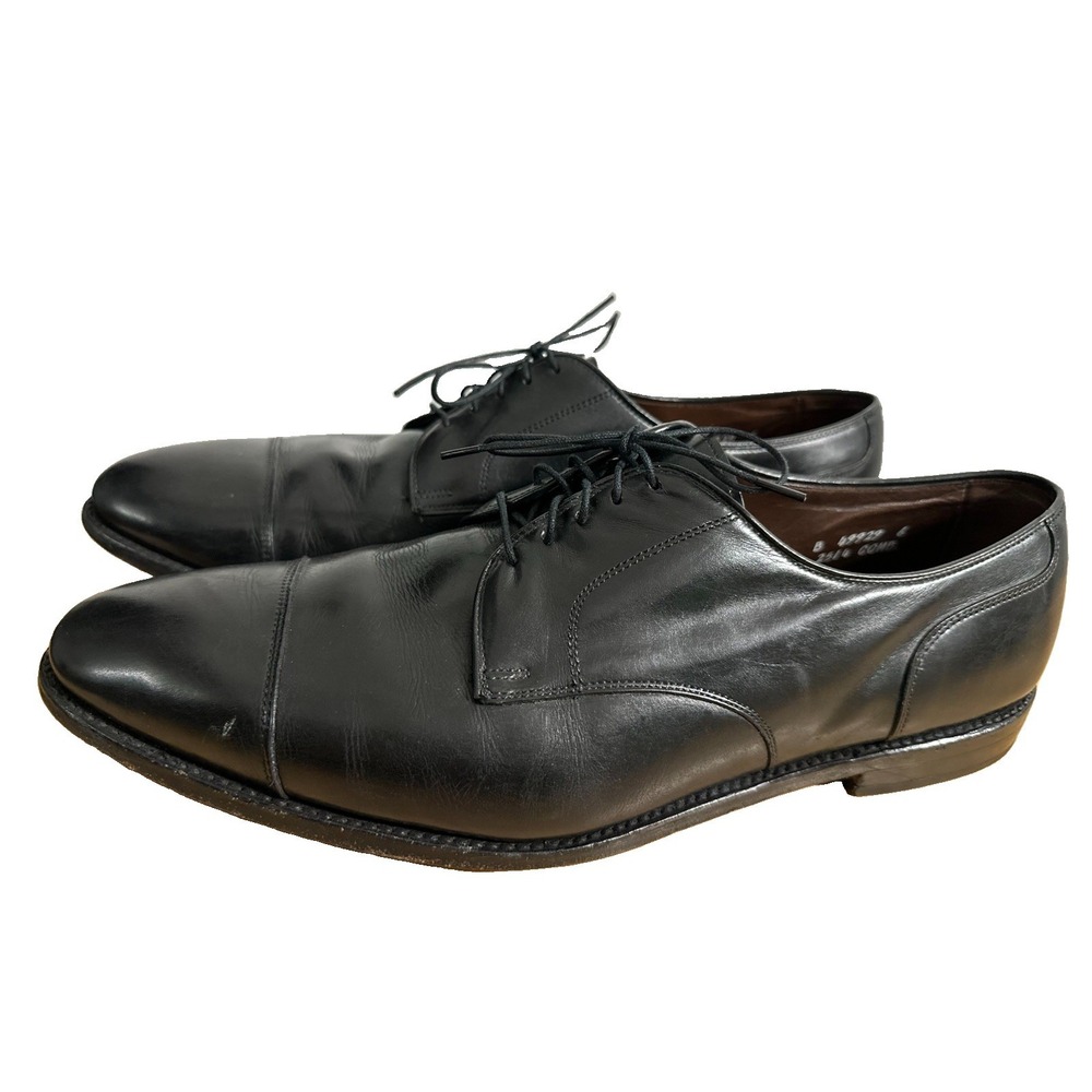 Allen Edmonds Margate Black Leather Cap Toe Oxfords Derby Dress Shoes 15 B